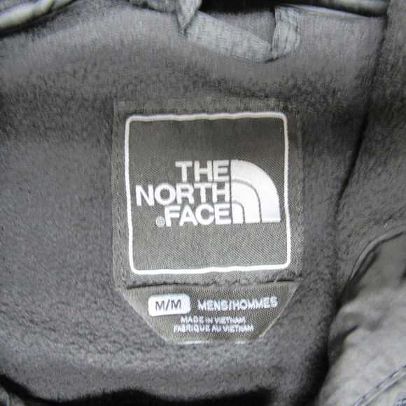 North Face Jacket Mens Medium Black Quilted Snap Front Hooded Insulated Puffer - Picture 3 of 14